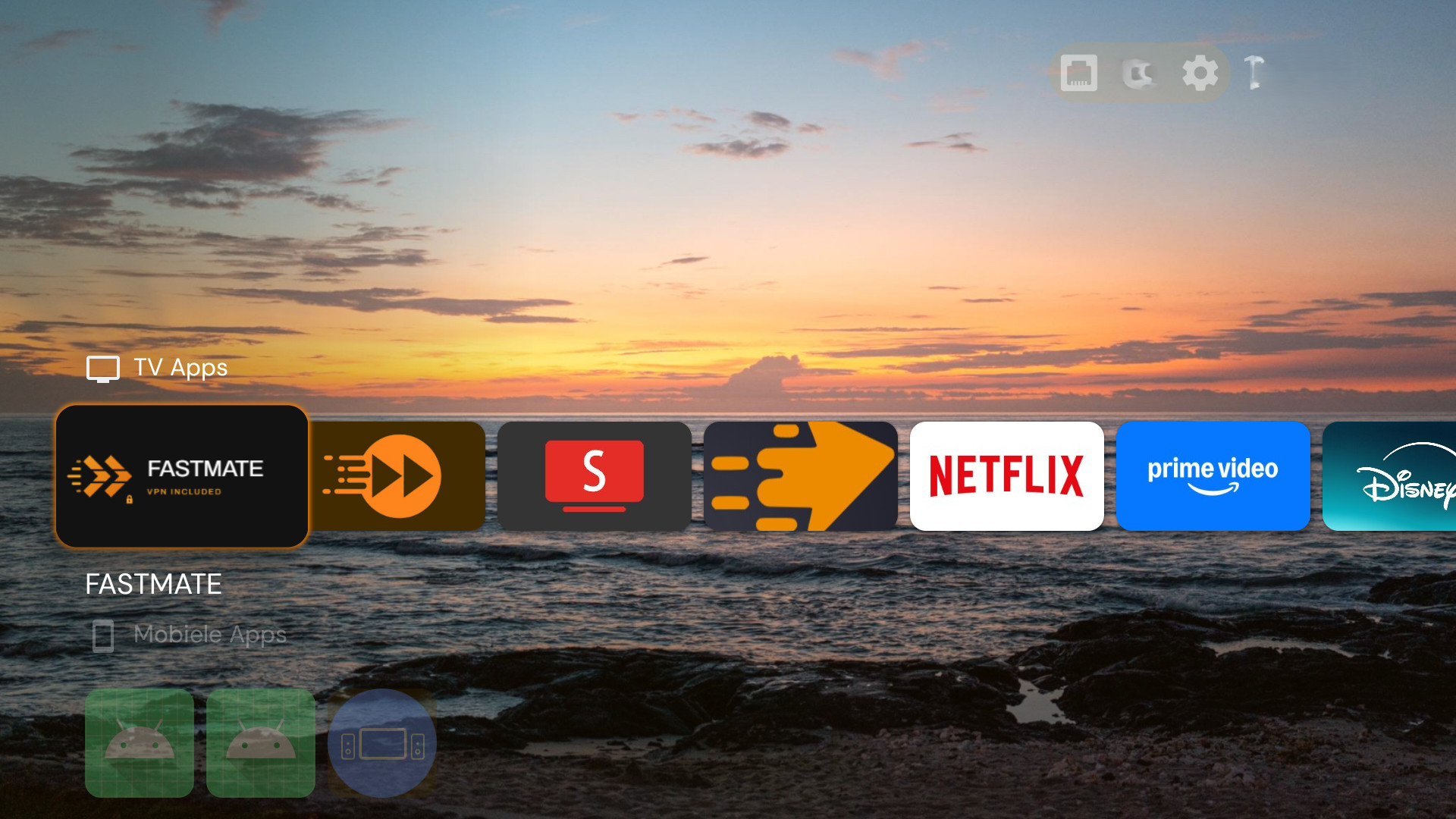 Launcher with Fastmate, Netflix, Prime Video and Disney+